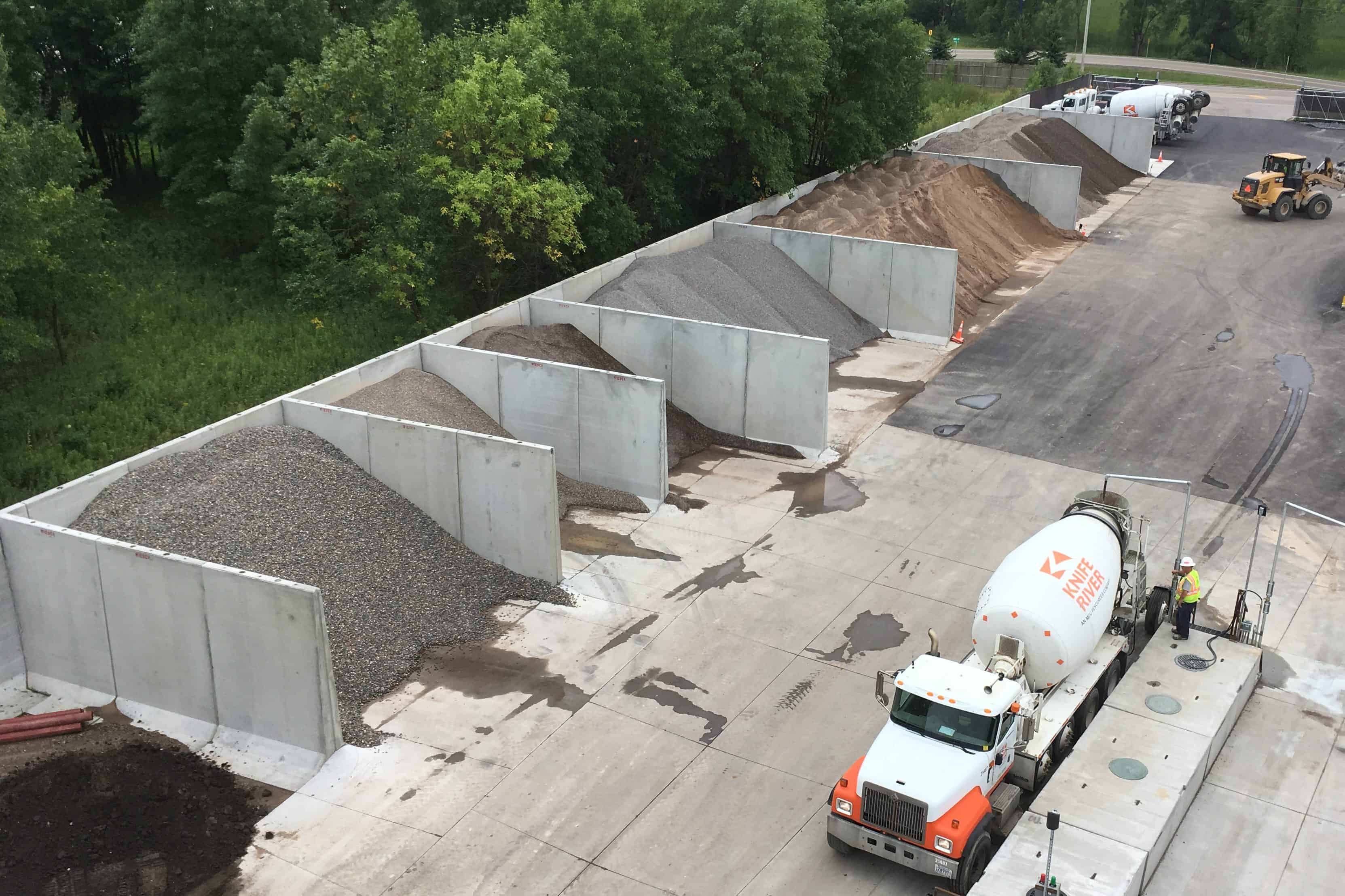 Knife River Ready Mix Plant Aggregate Storage Bunker Silos Precast Concrete