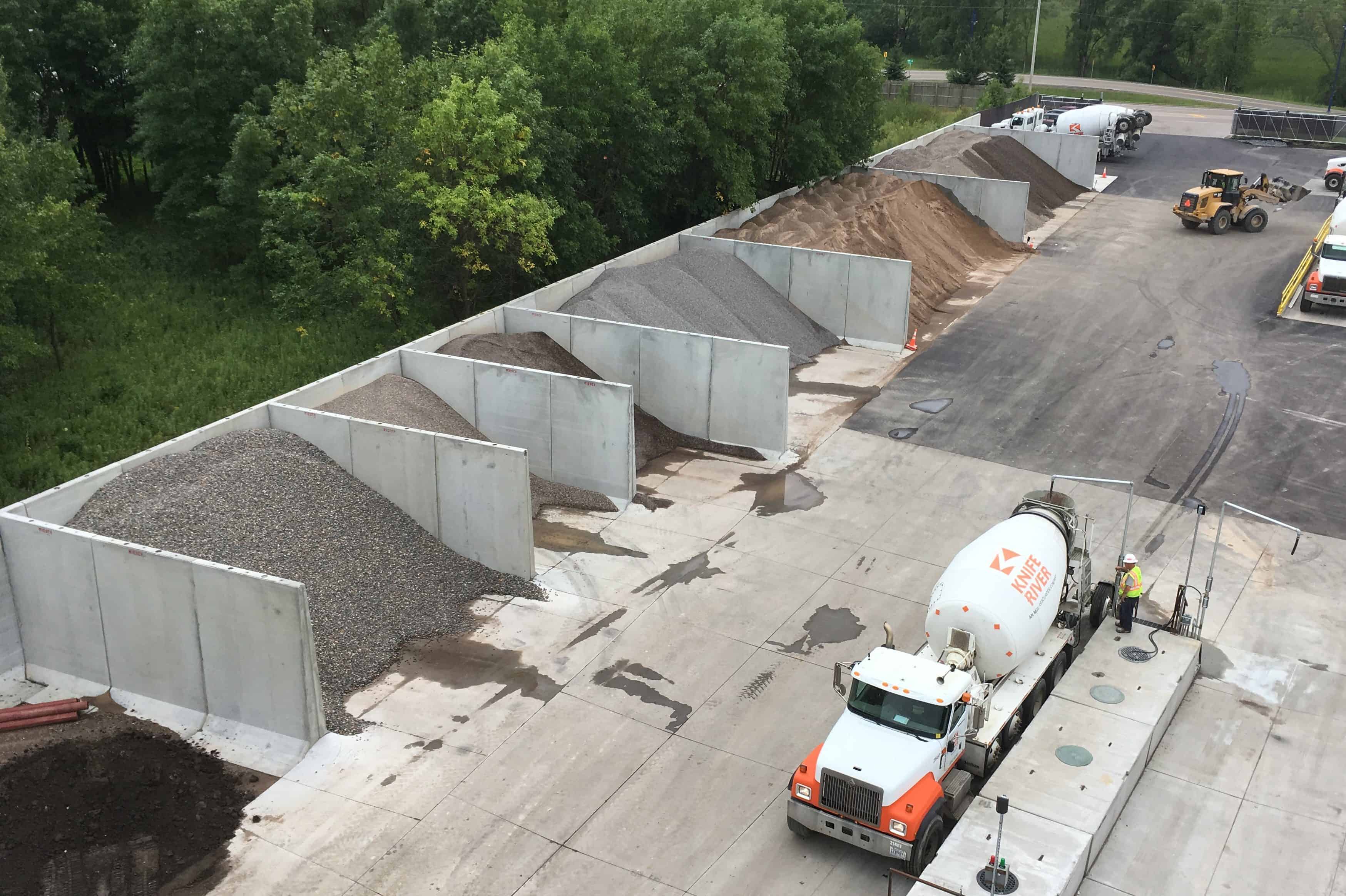 Knife River Ready Mix Plant Aggregate Storage Bunker Silos 2 Precast Concrete
