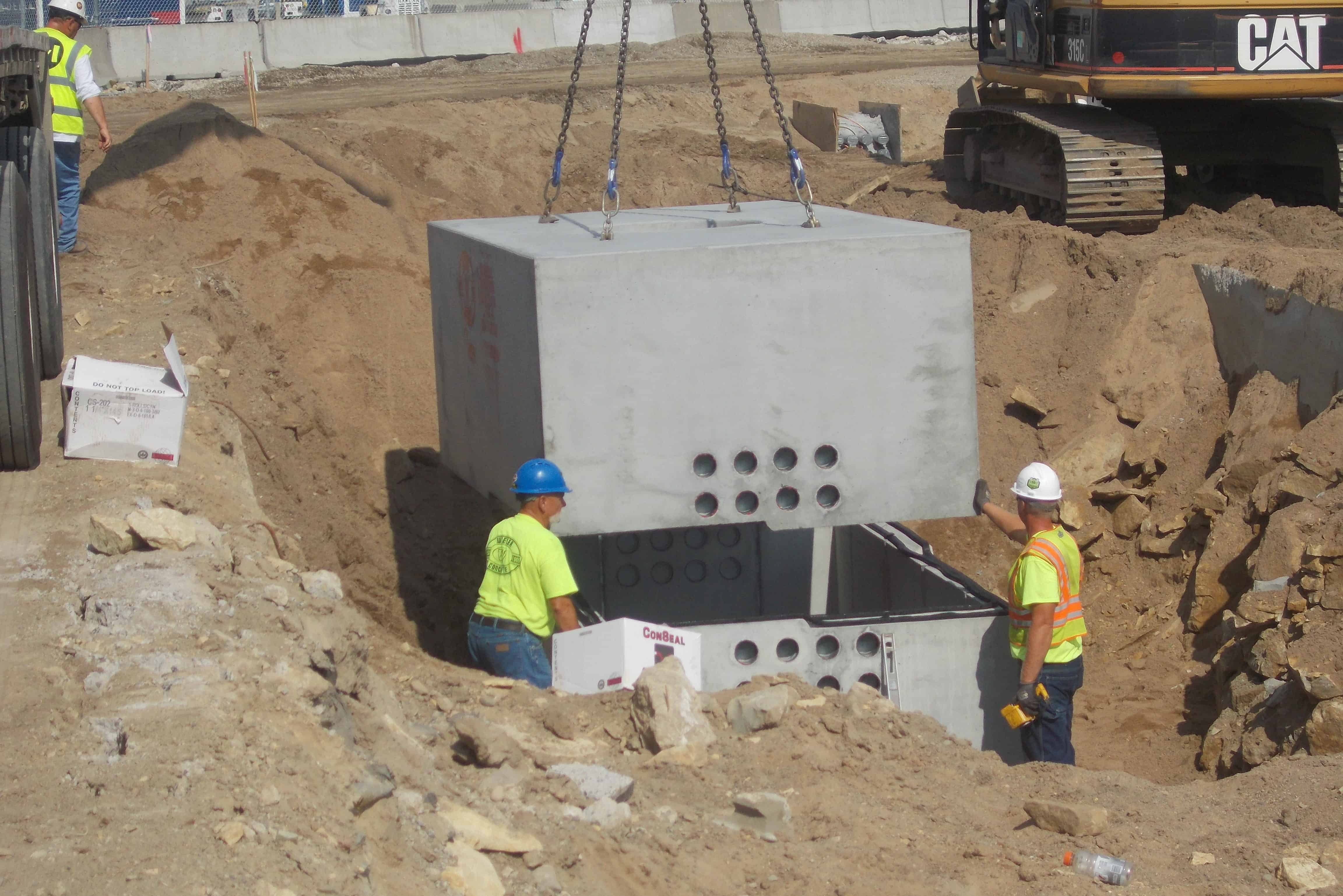 Precast Concrete Electric Manhole MSP Airport