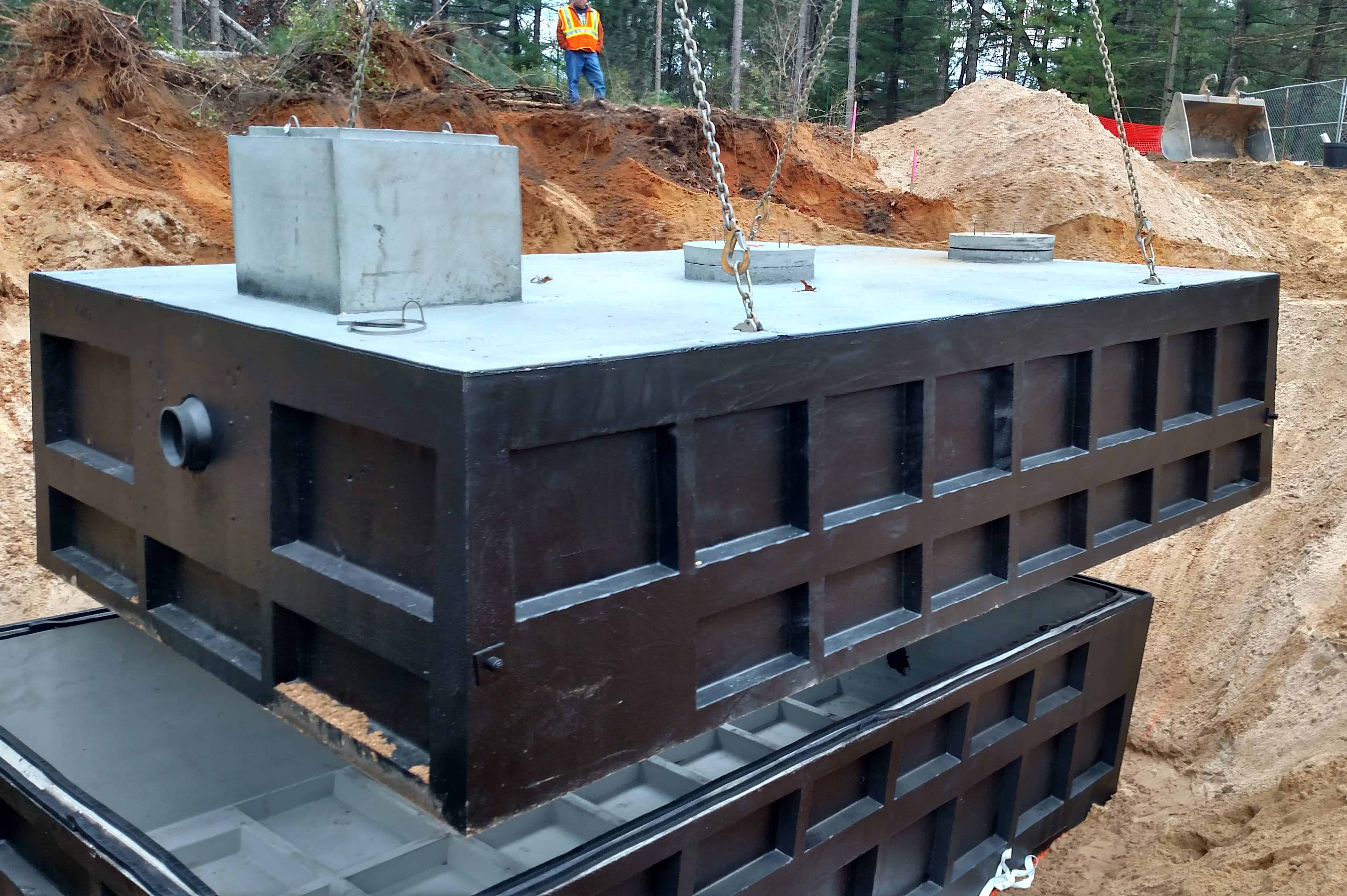 Wastewater Treatment Precast Concrete Tank Camp Gray